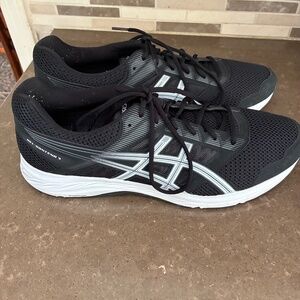 Asics Gel Contend 5 Black Silver Running Shoes Amplifoam Soles Comfort Mens 14